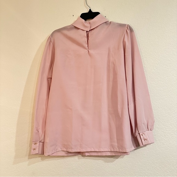 Vintage Satin Puff Sleeve Romantic Purple Blouse, Women’s Size Medium - Picture 3 of 10